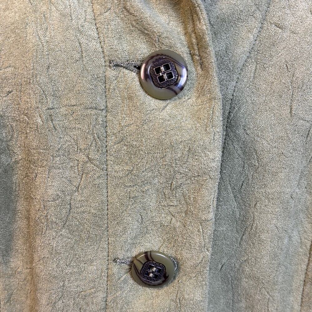 RQT Green Button Down Women's Jacket Size Large Workwear Lagenlook Office - Picture 4 of 7